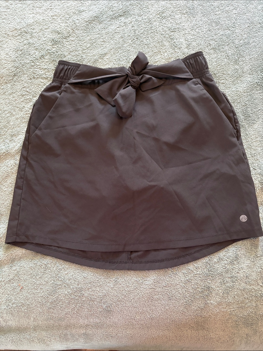 Apana Dark Brown Tie-Front Mini Skort